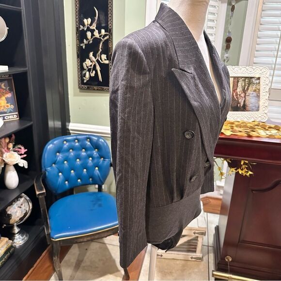 Michael Kors Vintages 90s Pinstripe Blazer Bodysuit Size 6 - Picture 4 of 10